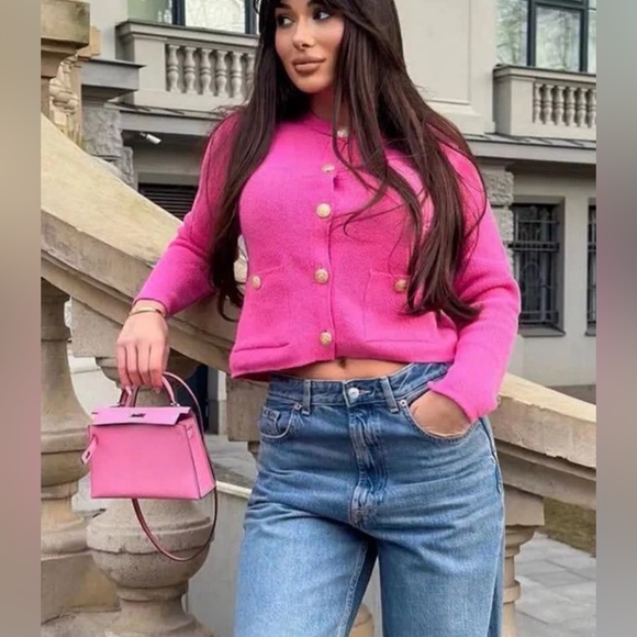 ZARA BUTTONED KNIT CARDIGAN - Picture 3 of 14